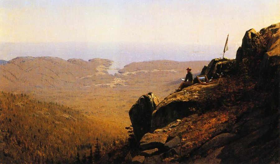 Sanford Robinson Gifford The Artist Sketching at Mount Desert, Maine